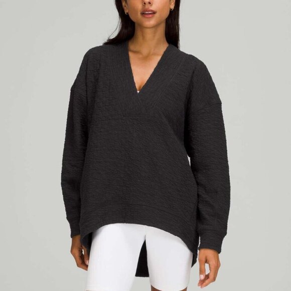 Lululemon Rippled V-Neck Pullover Black - Picture 7 of 7